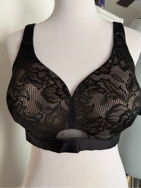 Cacique 40DD Black Lightly Lined No Wire Bra